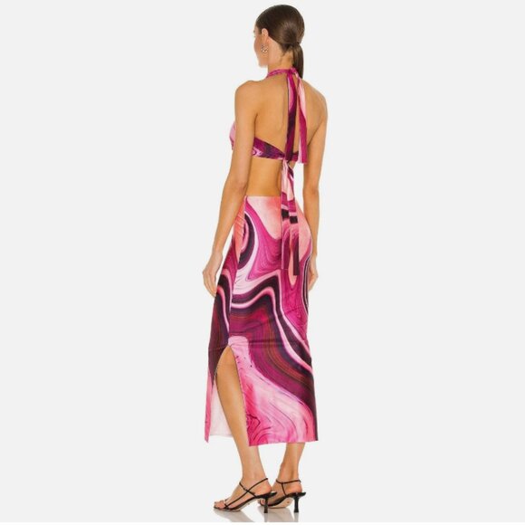 Farai London x Revolve Pink Maxi Halter Gaia Dress - Picture 2 of 3